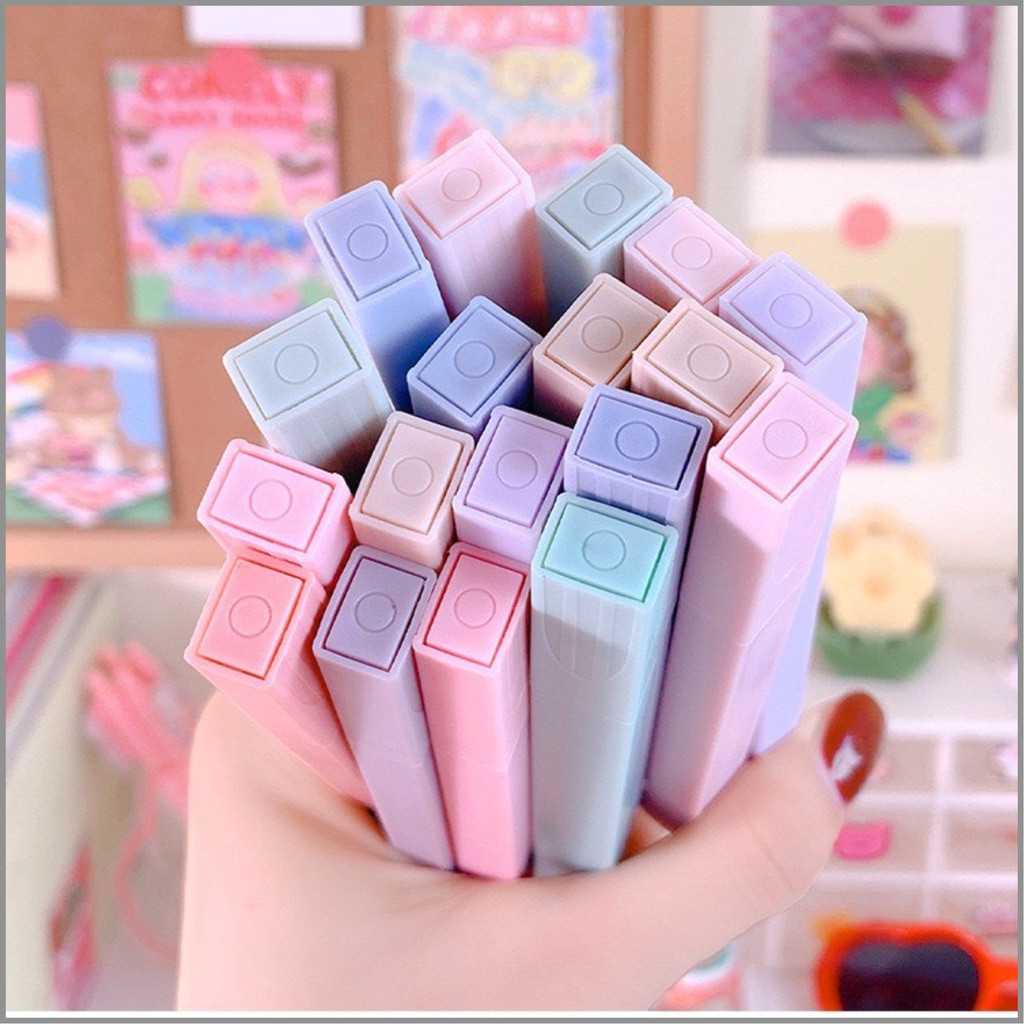 Set 6 cây bút highlight dạ quang màu pastel - Bút đánh dấu note ghi chú