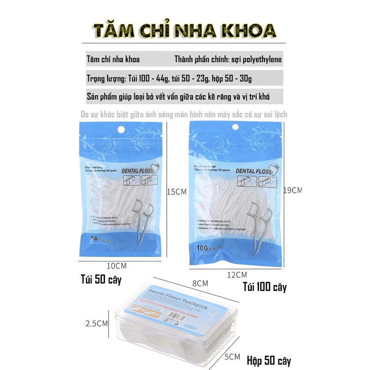 Set 50 / 100 Tăm Chỉ Nha Khoa Đảm Bảo An Toàn Răng Miệng