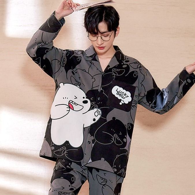 Bộ Đồ Ngủ Cotton Dài Tay Thiết Kế Mới Thời Trang Mùa Hè Dành Cho Nam