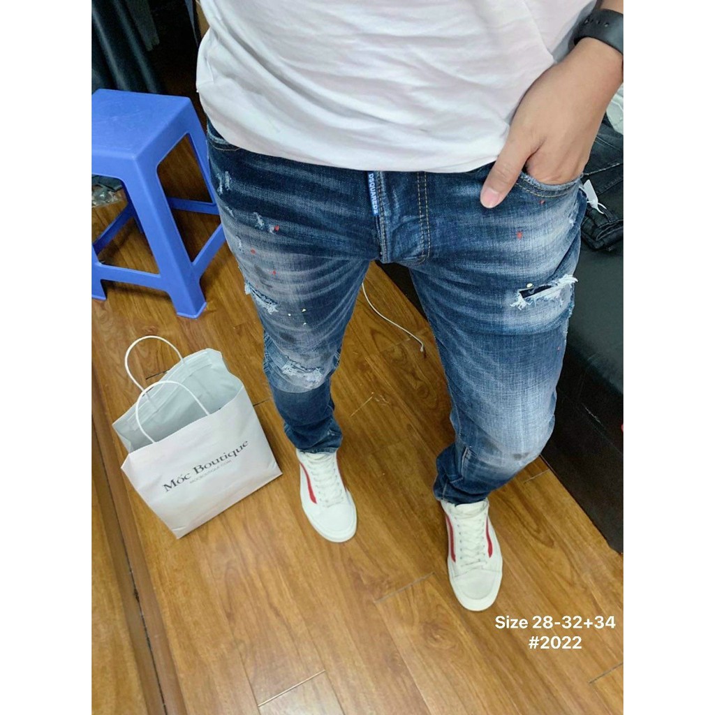 Quần jean nam rách co giãn, quần jean nam size lớn
