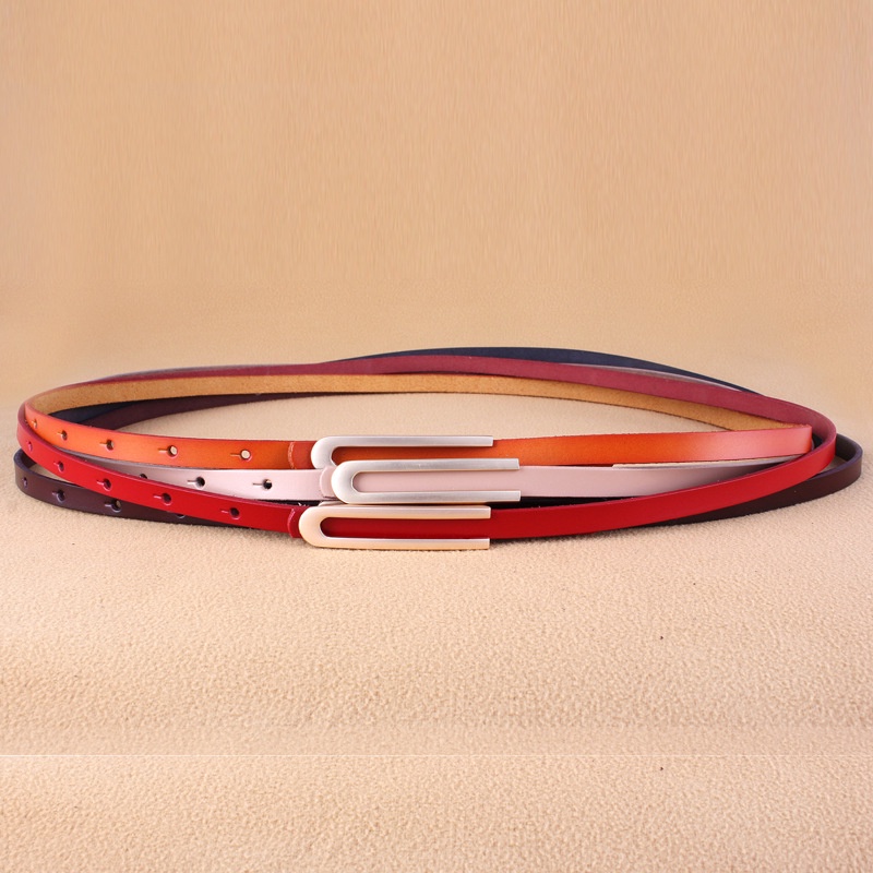 Thắt Lưng Hai Lớp Bằng Da Bò Mỏng Phong Cách Hàn Quốc Thời Trang Cho Nữ