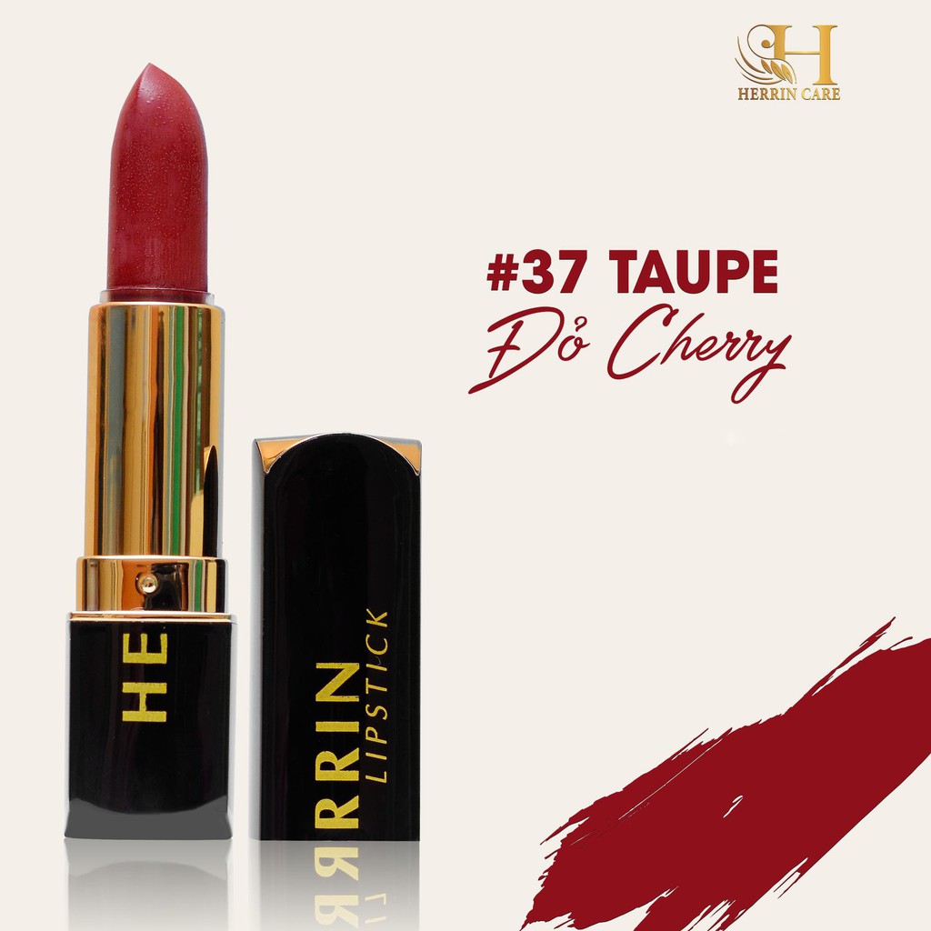 Son lì cao cấp Herrin Care Taupe đỏ cherry 34g ( Son Lì )