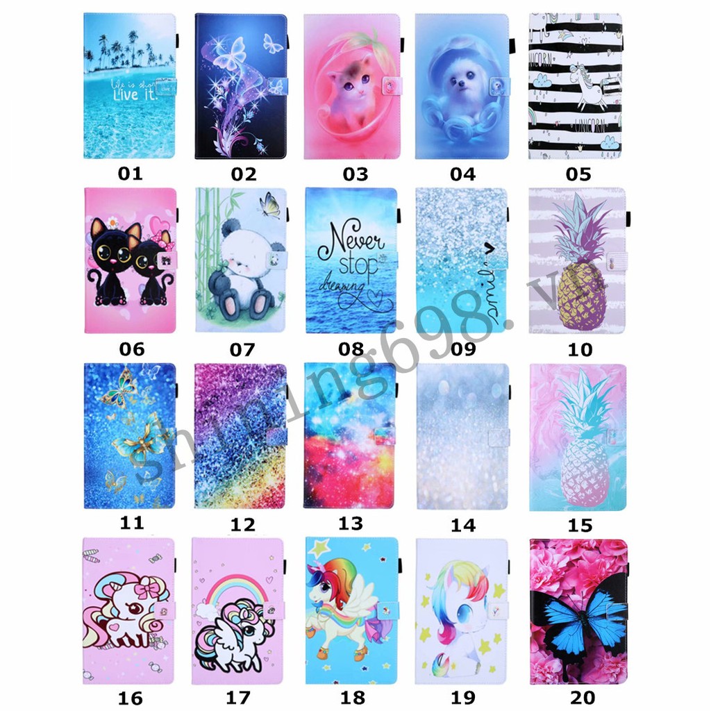 Bao da nắp lật có khe thẻ họa tiết kì lân cho máy tính bảng Samsung Galaxy Tab A7 Lite 8.7 2021 SM-T220 T225