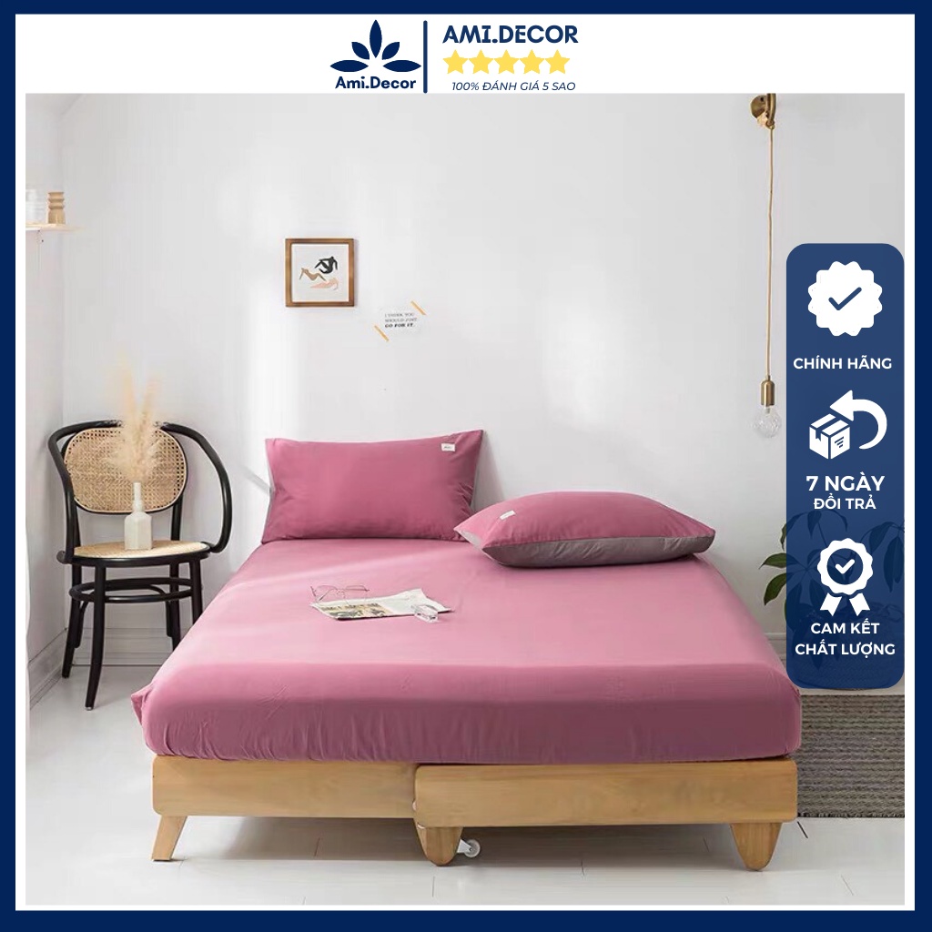 Bộ ga giường và vỏ gối cotton tici cao cấp nhập khẩu mẫu mới, drap chun bọc nệm đủ kích thước 1m2 1m4 1m5 1m6 1m8 2m2