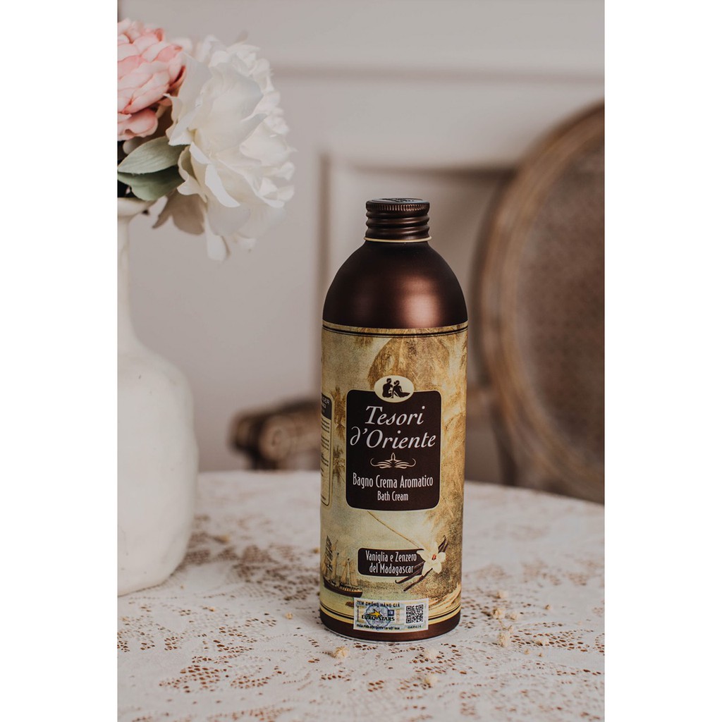 (HÀNG CHÍNH HÃNG) Sữa tắm nước hoa Tesori D' Oriente Vanilla&Ginger Tinh Dầu Macca 500ml - Nhập khẩu từ ITALY