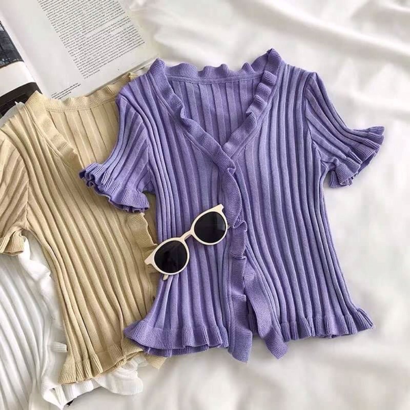 Áo thun gân nhiều màu