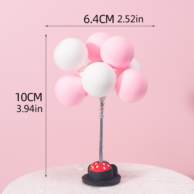 Set 1/8 phụ kiện trang trí bánh kem hình bóng bay nhiều màu dễ thương