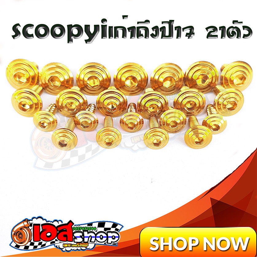 Bộ đai ốc màu hoa văn ốc vàng Scoopy Old To Year 17 21 Highlights