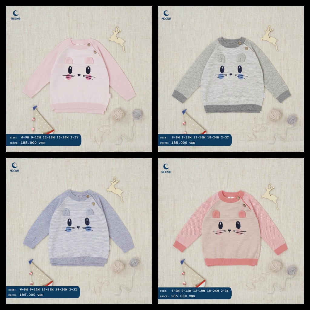 Áo len lông cừu raglan Moon