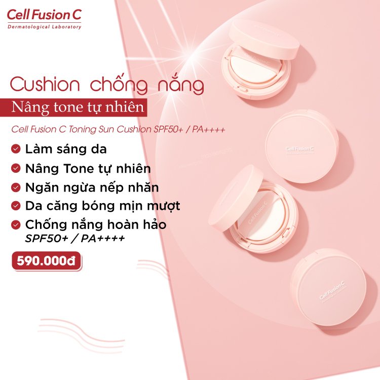 Phấn Nước Chống Nắng Dưỡng Trắng Nâng Tone Da Cell Fusion C Toning Sun Cushion SPF50+/PA++++