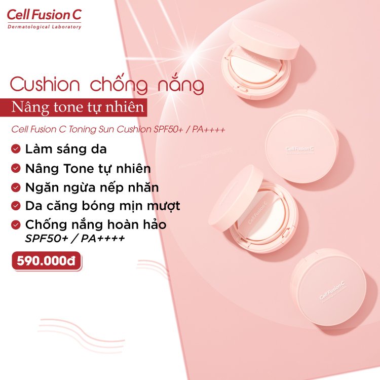 [HSD: 12/24] Phấn Nước Chống Nắng Dưỡng Trắng Nâng Tone Da Cell Fusion C Toning Sun Cushion SPF50+/PA++++ (13g)