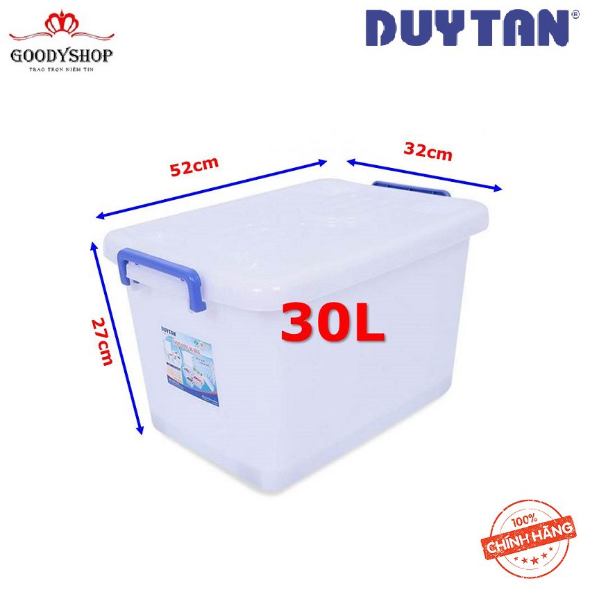 Thùng Nhựa vuông 30 lít Duy Tân No.750 (52  x 32  x 27.5 cm)- có bánh xe GOOODYSHOP