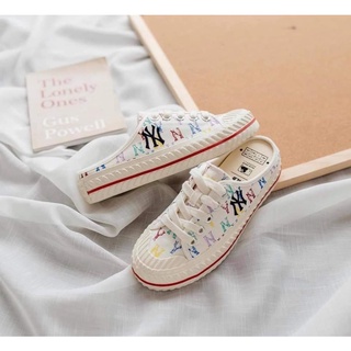 GIÀY ĐẠP GÓT MLB MẪU MỚI NHẤT 2021 2 MÀU ĐEN TRẮNG FAKE ĐỀN 10 LẦN