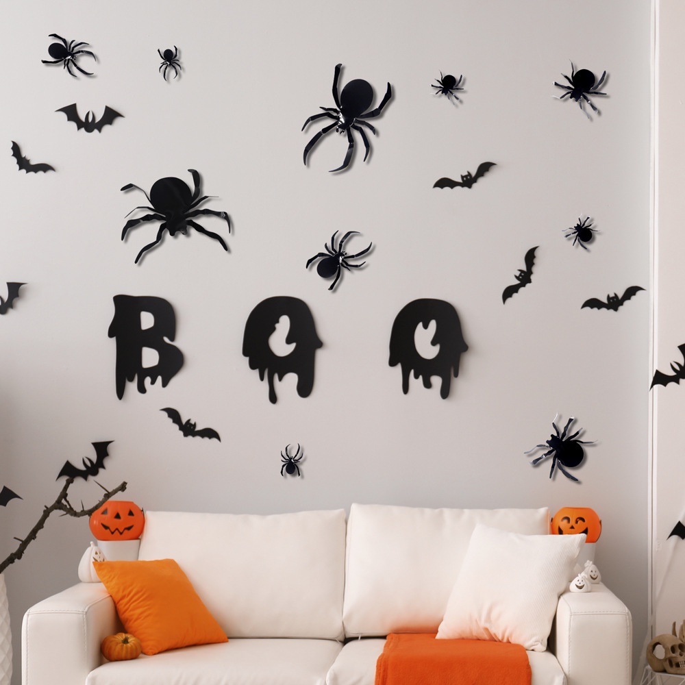 Miếng dán 3 chiều hình Dơi, Nhện, Ma Haloween