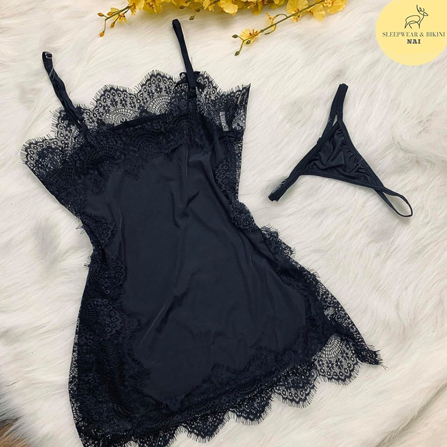 [BÍ KÍP HÂM NÓNG TÌNH YÊU] Váy ngủ lụa ren gợi cảm | BigBuy360 - bigbuy360.vn