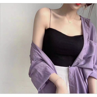 Áo hai dây Croptop sợi bún - dáng ôm Body - chất vải Cotton thun mềm mịn co dãn tốt