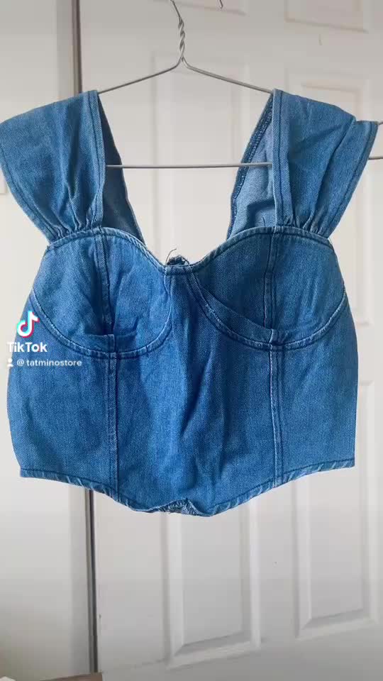 Áo Jean Lai Nhọn Ôm Body Tay Bèo Dễ Thương A010 | BigBuy360 - bigbuy360.vn