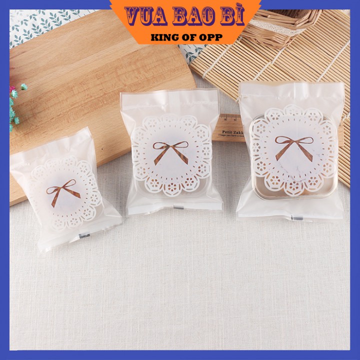 Túi đựng trà, bánh kẹo họa tiết Thắt nơ, hàn nhiệt (100c/1sp) - VUA BAO BÌ