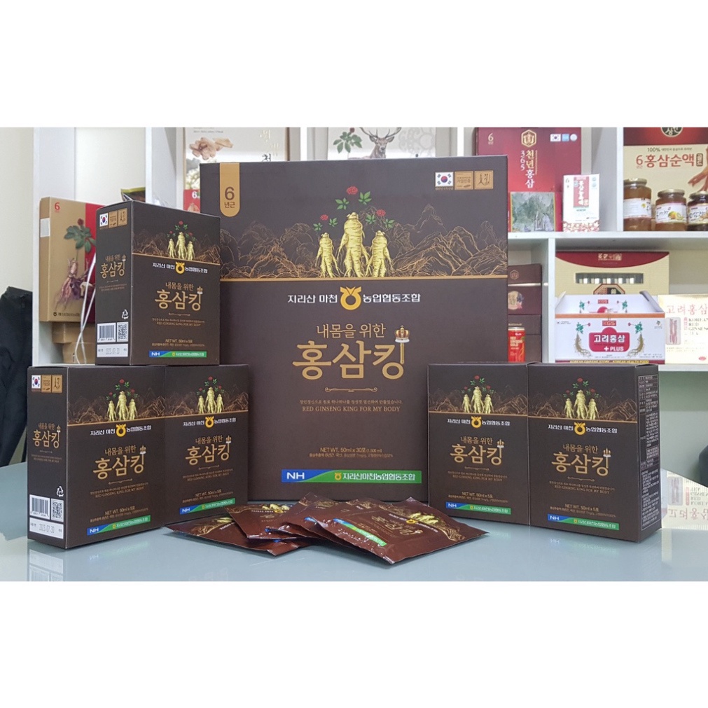 Vua Nước Hồng Sâm Hàn Quốc Red Ginseng King Hộp 50ml X 30 Gói Hàng Chính Hãng