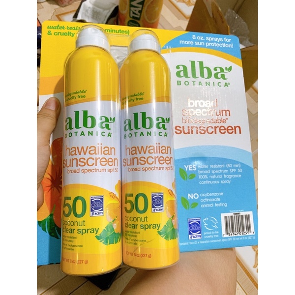 set kem chống nắng Alba botanica của Mỹ
