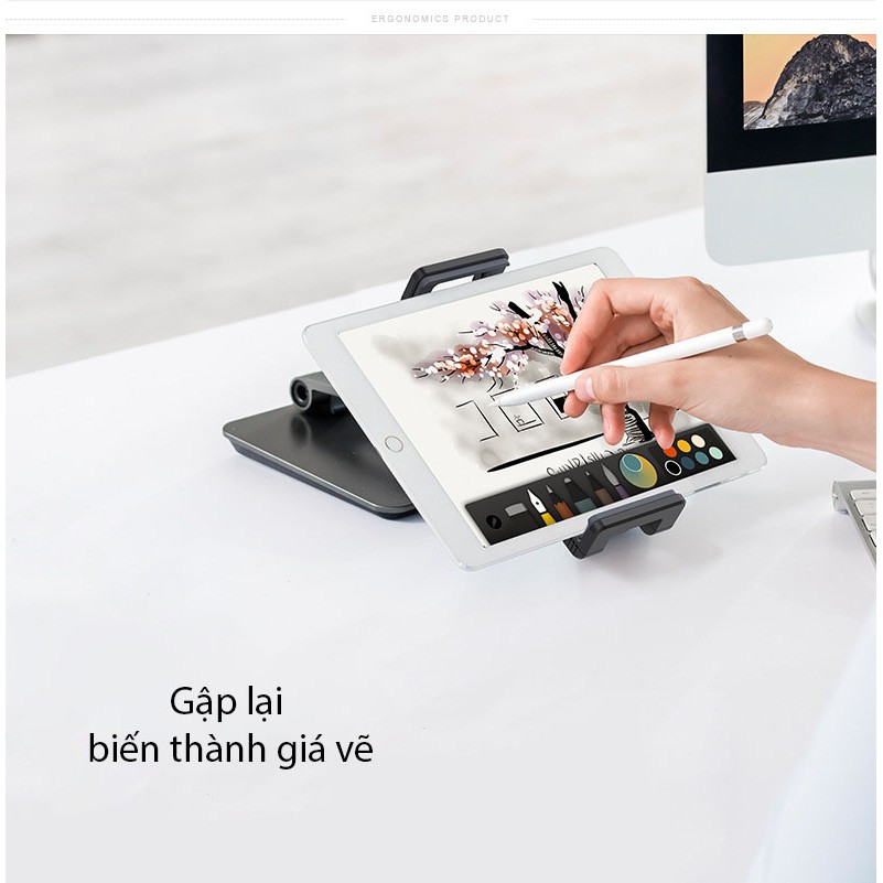 Giá đỡ ipad, máy tính bảng AP7X, xoay 360 độ, hợp kim nhôm, có thể gấp gọn, dùng cho iPhone, iPad, Samsung - Techroom.vn