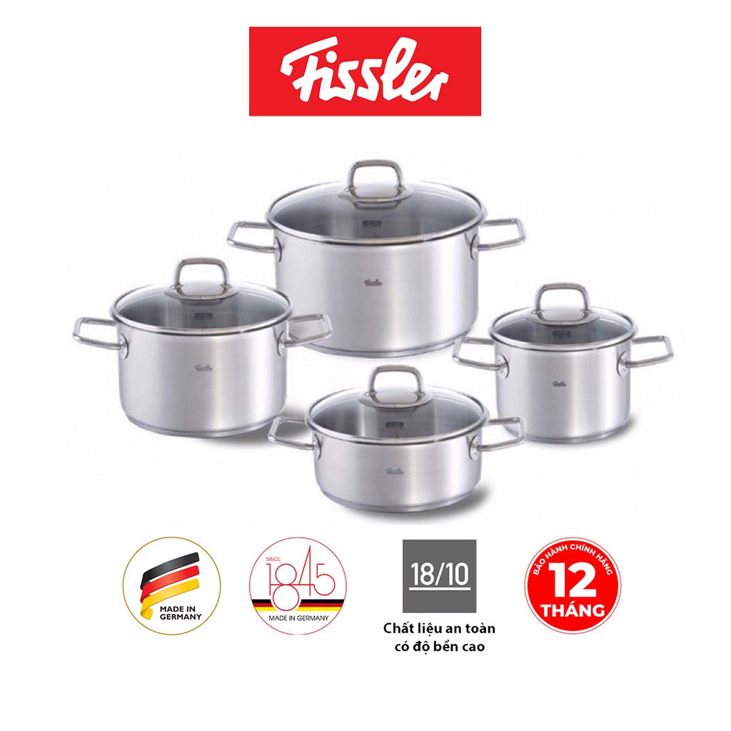 Bộ nồi inox Đức cao cấp Fissler Viseo hàng chính hãng 100% sản xuất tại Đức, an toàn cho sức khỏe, bền, đẹp