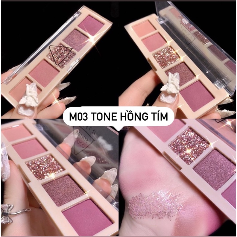 [Ảnh Thật] Bảng phấn mắt 5 ô DIKALU nội địa Trung màu sắc tươi trẻ, lấp lánh ❤️❤️❤️ | BigBuy360 - bigbuy360.vn