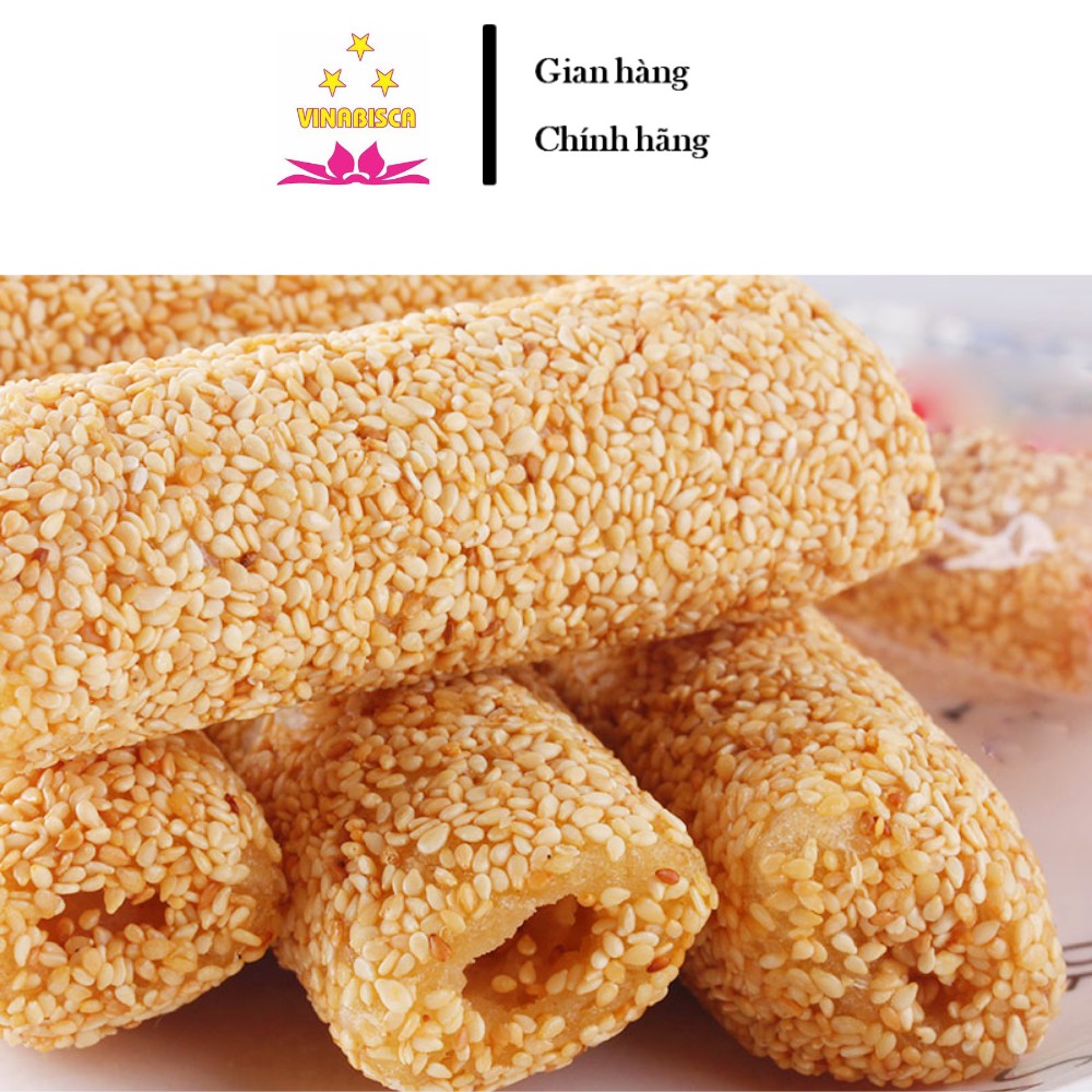 Kẹo Dồi Vừng Bông Sen Vinabisca - Đặc Sản Thơm Ngon  - Đồ ăn vặt tuổi thơ