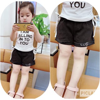 Quần Sooc Jean Cho Bé Gái (Size đại 19-32kg)