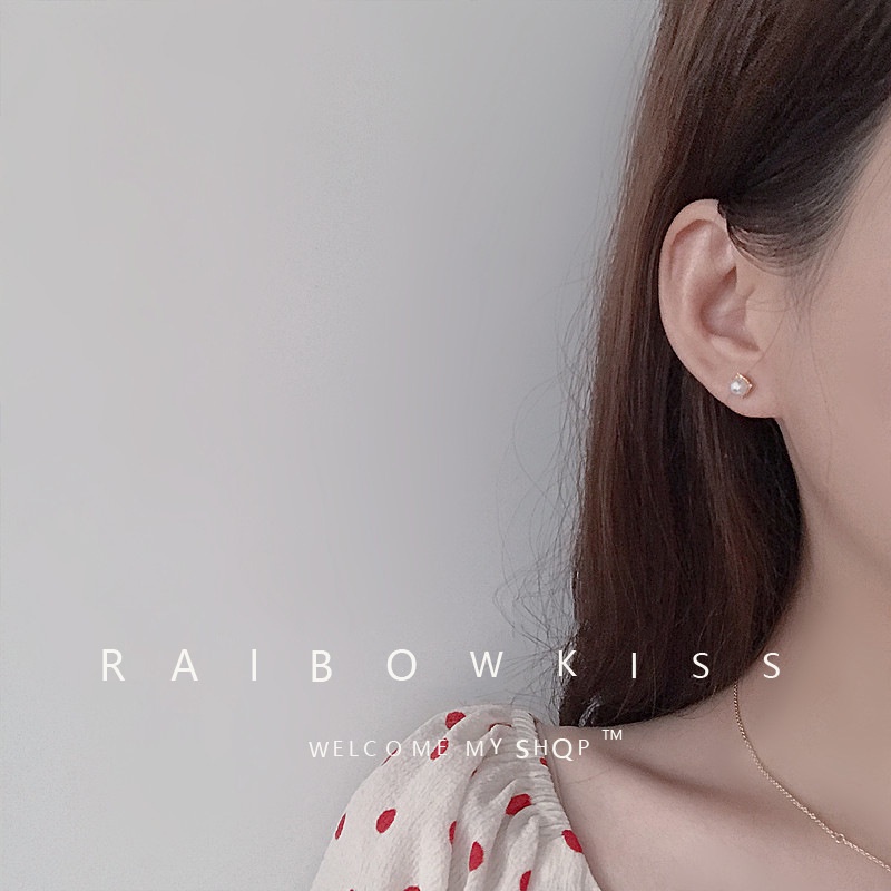 Khuyên Tai Kim Loại Mạ Vàng Bạc S925 Đính Đá Zircon Thời Trang Cho Nữ