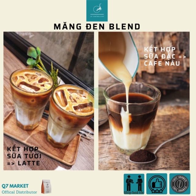Cà phê Robusta rang xay, thơm ngon hương vị đậm đà, ca phe phin, cold brew Măng Đen Blend coffee, q7market | BigBuy360 - bigbuy360.vn