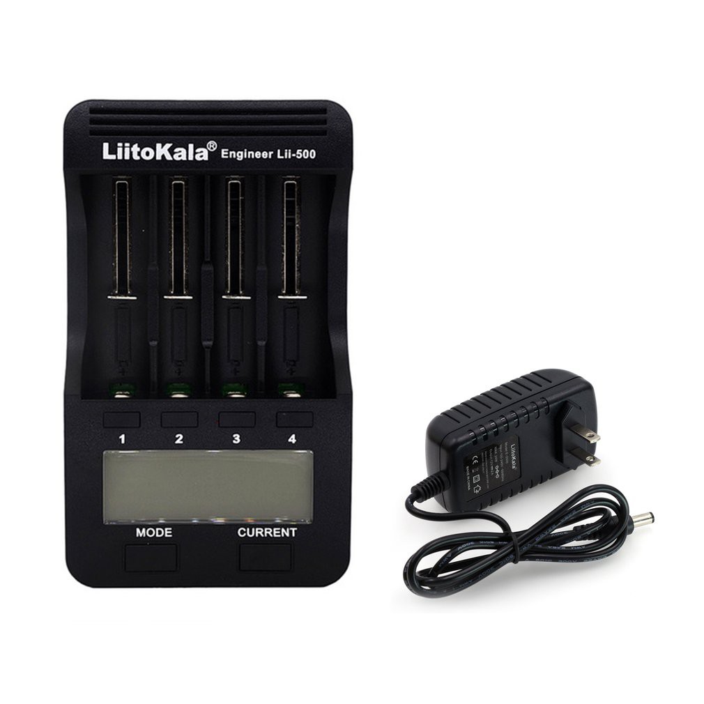 Liitokala Lii-500 18650 26650 21700 Bộ sạc pin thông minh đa năng 4 khe cắm LCD
