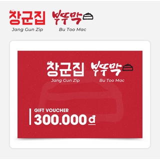 Phiếu quà tặng thanh toán hóa đơn ăn uống tại cửa hàng Jang Gun Zip/ Bu Too Mac 300.000 VNĐ