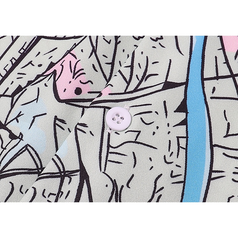 Áo Sơ Mi In Họa Tiết Graffiti Màu Sắc Phong Cách Vintage Thời Trang