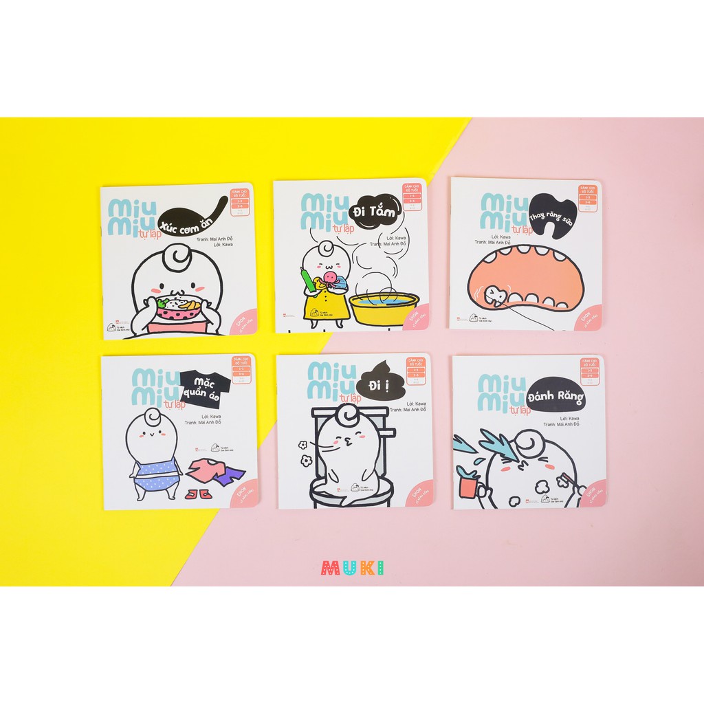 Sách - Bộ 6 cuốn Ehon Kỹ năng sống Miu Miu Tự Lập - Dành cho trẻ từ 1 đến 6 tuổi
