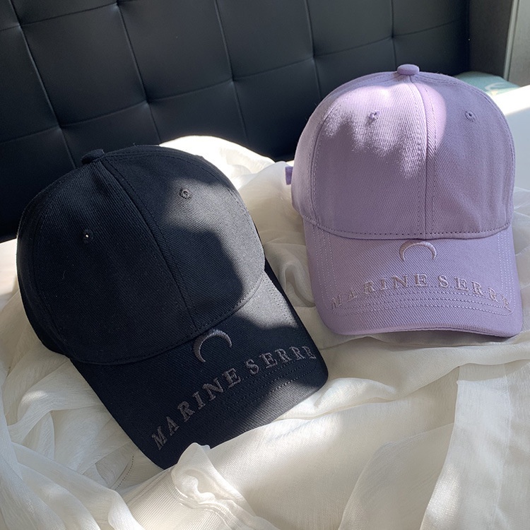 Mũ Lưỡi Trai Màu Trơn Thêu Chữ Phong Cách Đường Phố