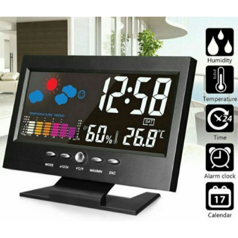 SIÊU RẺ VỚI BỘ ĐỒNG HỒ ĐỂ BÀN 4IN1 BÁO GIỜ BÁO NHIỆT ĐỘ BÁO THỜI TIẾT ĐỘ ẨM NGÀY THÁNG ĐỒNG HỒ THÔNG MINH