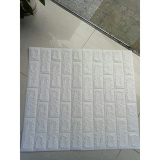 Xốp dán tường 3d màu trắng 8k