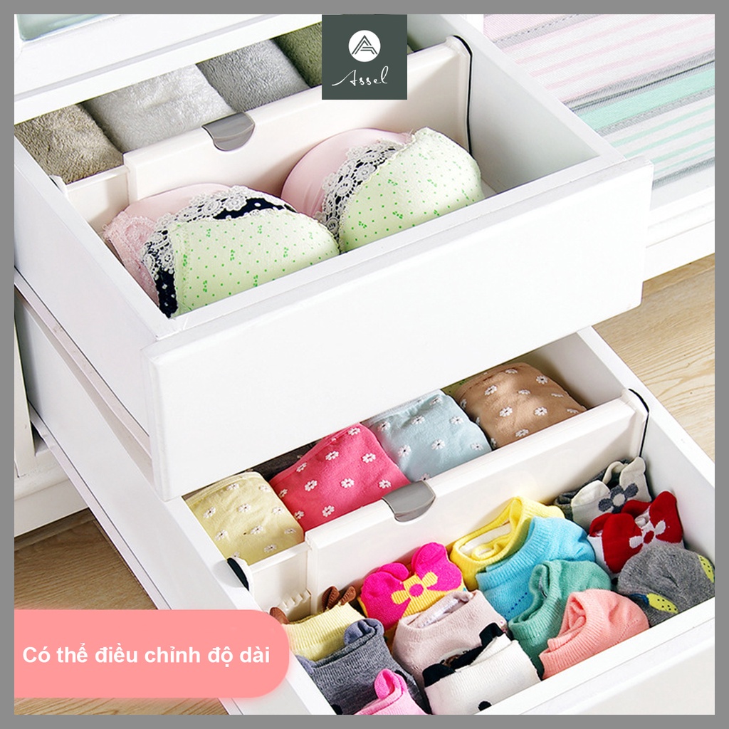 Dụng cụ chia ngăn kéo tủ quần áo, miếng nhựa chia ngăn tạo vách thiết kế thông minh sử dụng tiện lợi