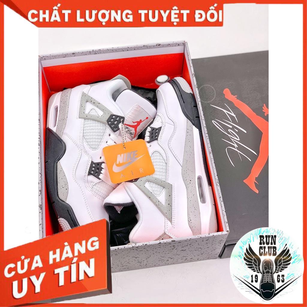 giầy thể thao JORDAN 4 trắng xám đen thời trang sneaker nam nữ [run.club]