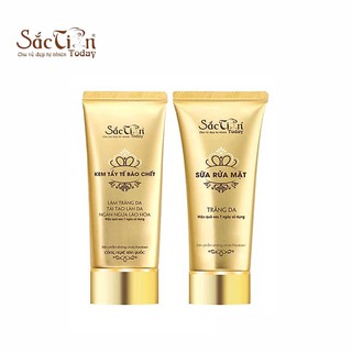 Combo Sữa rửa mặt trắng da sạch mụn 100ml và Kem tẩy tế bào 120ml - 200ml Sắc Tiên Today giúp da trắng sáng tự nhiên