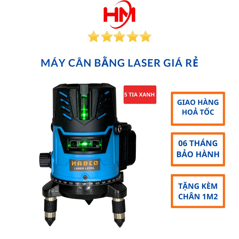 Máy cân bằng Laser, bắn cốt 5 tia xanh Habco công nghệ Nhật bảo hành 12 tháng Tặng chân 1m2