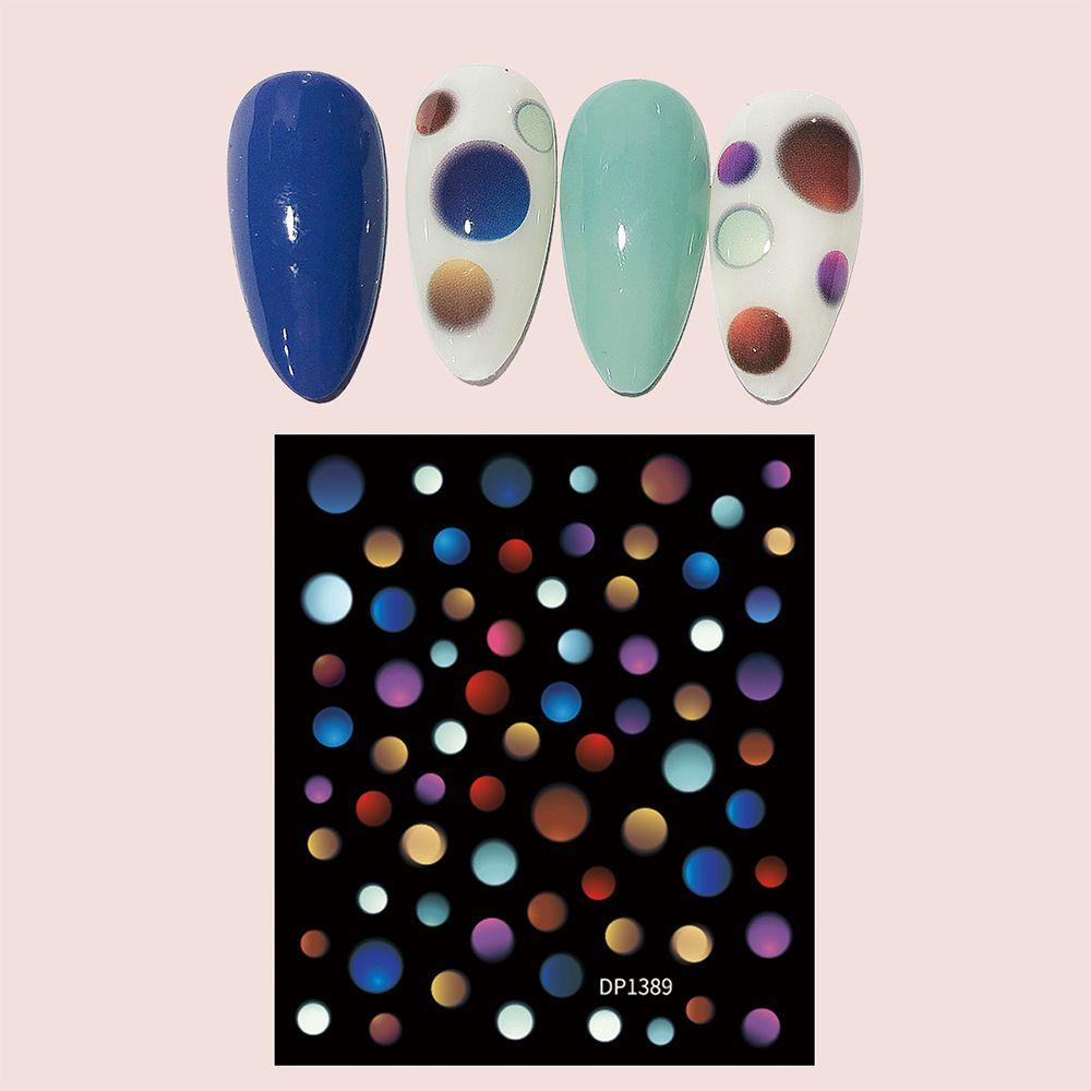 [Hàng mới về] Hình dán móng tay huỳnh quang họa tiết hành tinh/ lông vũ/ pháo hoa 12 màu diy