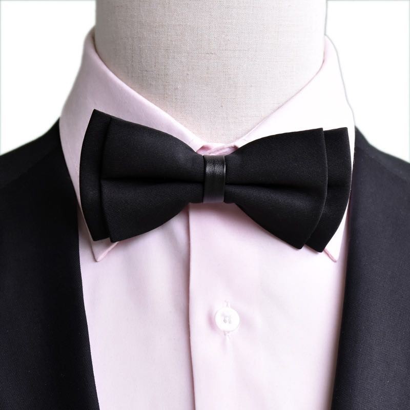 Cà vạt nơ 2 tầng màu trơn thời trang nam tính