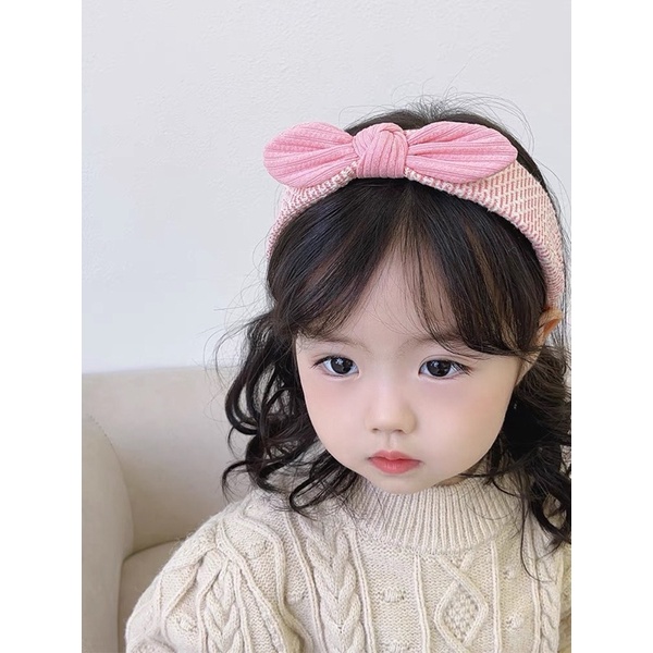 Bờm / cài nơ vải hồng dễ thương cho bé và bạn gái