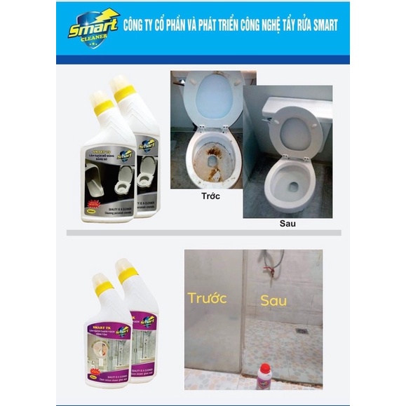 Dung dịch làm sạch đồ sứ Smart TS 500ml, Tẩy sứ siêu sạch