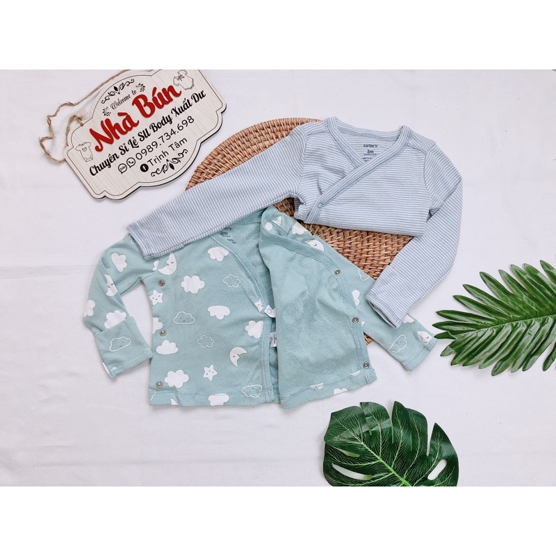 (Ảnh thật shop chụp) Áo dài tay bé trai bé gái hàng xuất dư hãng carter size 3-6-9m