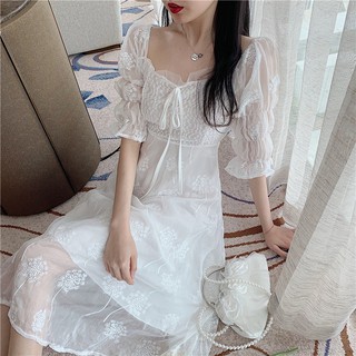 Đầm Ren Tay Ngắn Thời Trang Dành Cho Nữ