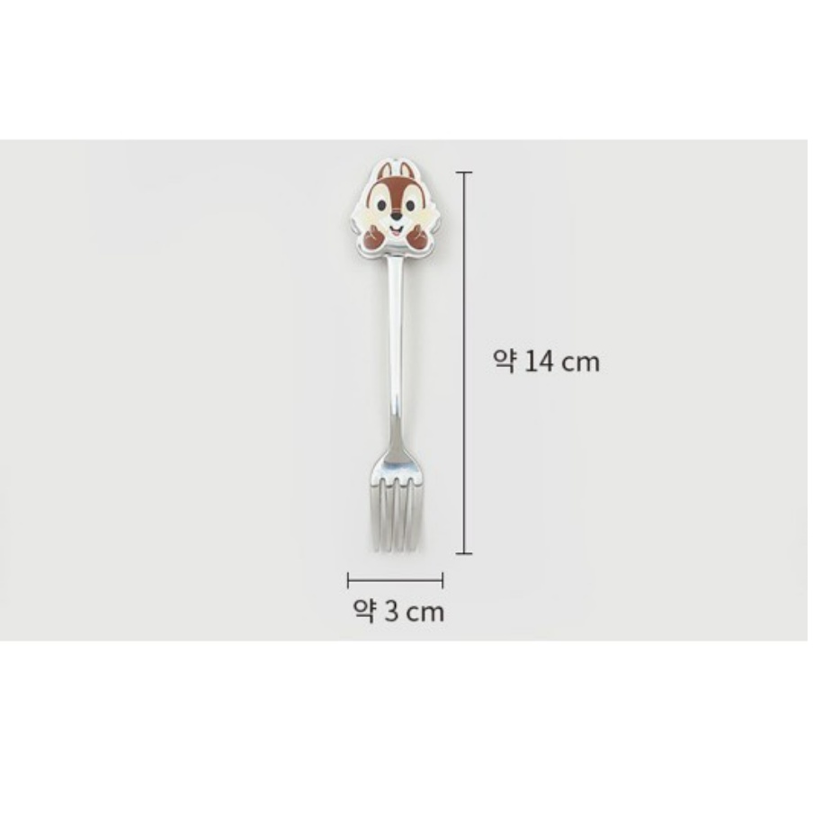 DISNEY [DAISO Korea] Muỗng Cà Phê Cán Dài Bằng Thép Không Gỉ Chip &amp; Dale Hàn Quốc