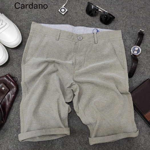 Quần short nam vải oxford lửng Cardano vải không nhăn nhập khẩu châu âu